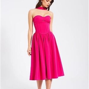 NWT Miss circle pink strapless corset circle dress